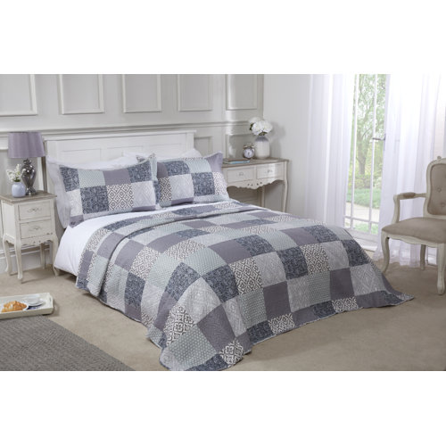 World Menagerie Amiyah Grey/Cream Bedspread & Reviews Wayfair.co.uk